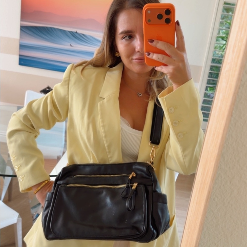 Black Leather Shoulder Bag